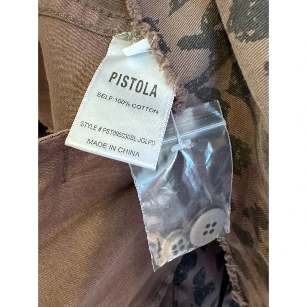 Pistola Jagged Leopard Print Utility Military Jacket Women's Size Medium - Picture 9 of 10